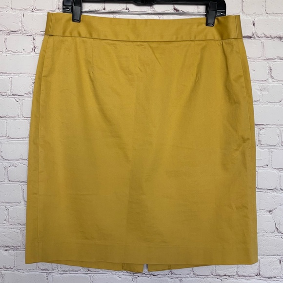 J. CREW Factory Mustard Yellow Knee Length No 2 Pencil Skirt--EUC--12 - Picture 5 of 12